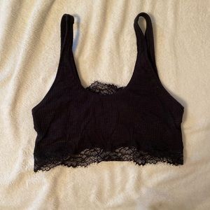 Aerie cotton and lace bralette, size M